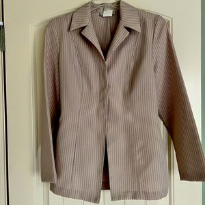 Pant Suit - Tan w/black pin strip